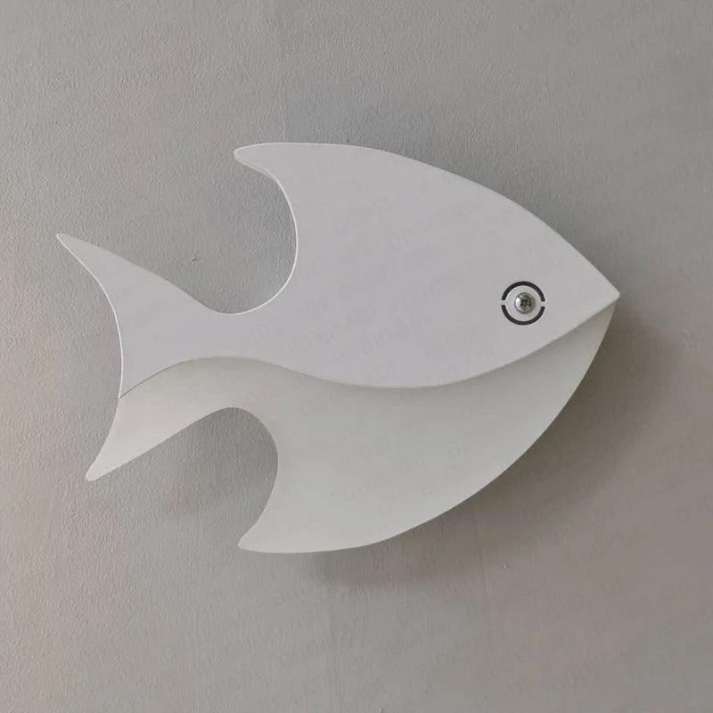 applique murale led créative en acrylique forme poisson pour enfants