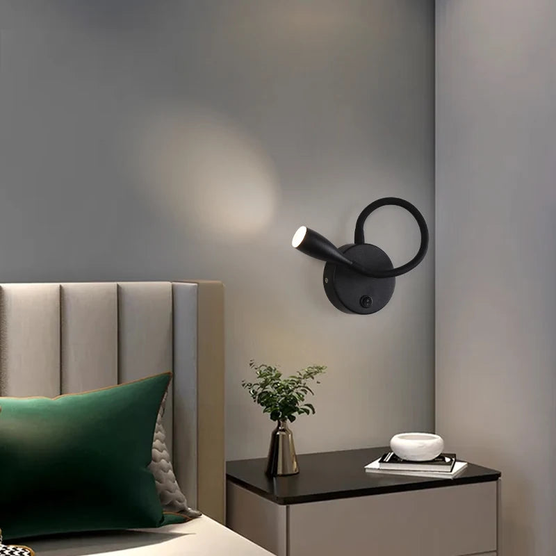 lampe de chevet murale led moderne nordique avec port usb et interrupteur