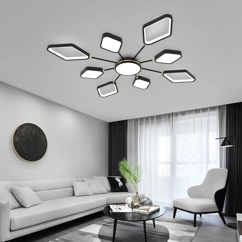 lustre led moderne avec télécommande pour intérieur élégant