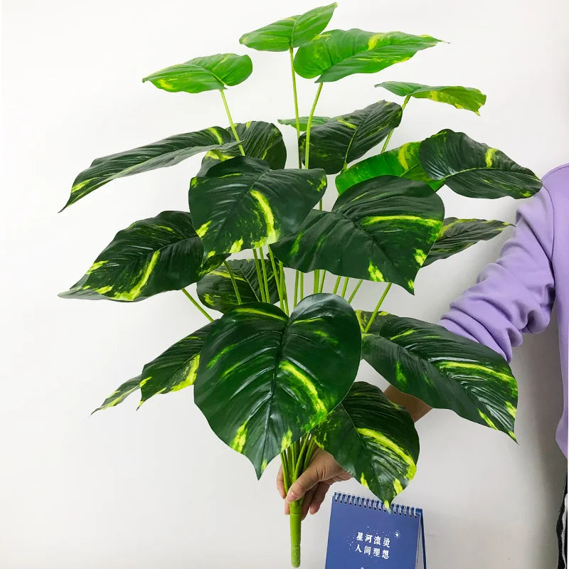 plantes artificielles monstera grandes feuilles pour décoration intérieure