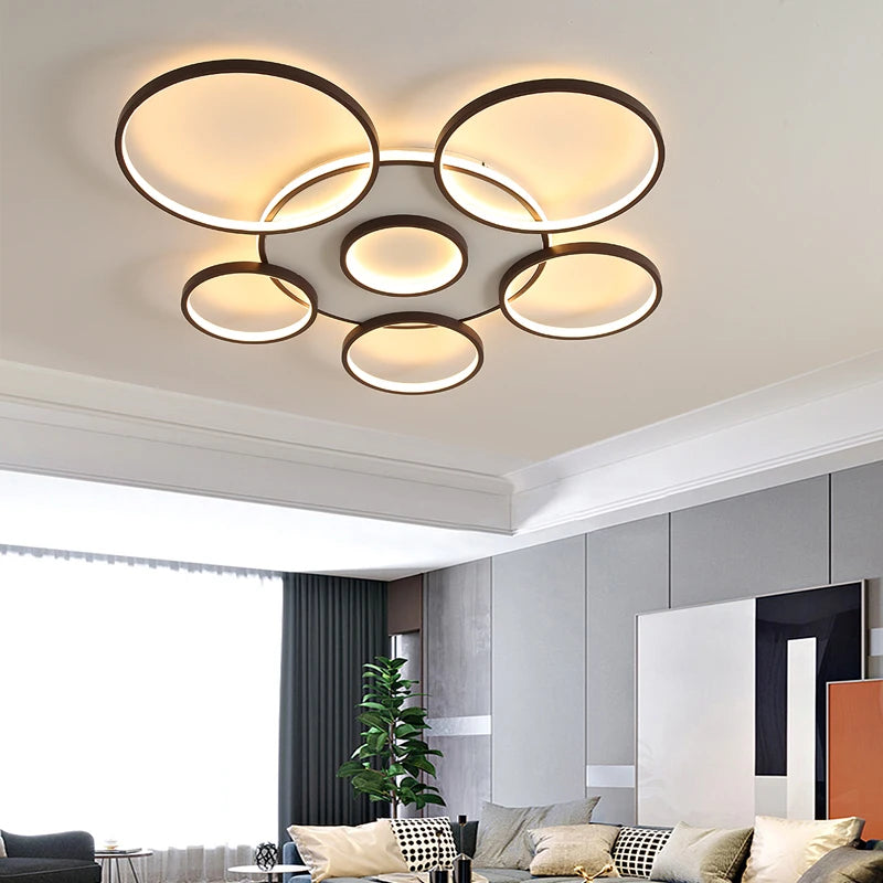 lustre led moderne en bois et aluminium pour éclairage intérieur