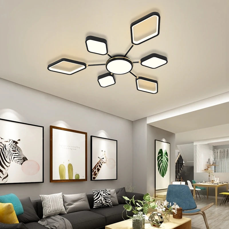 lustre led moderne avec télécommande pour intérieur élégant