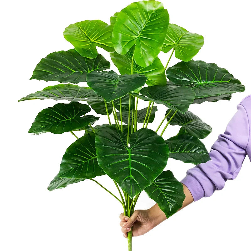 arbre tropical artificiel grandes feuilles de monstera en pot décoratif