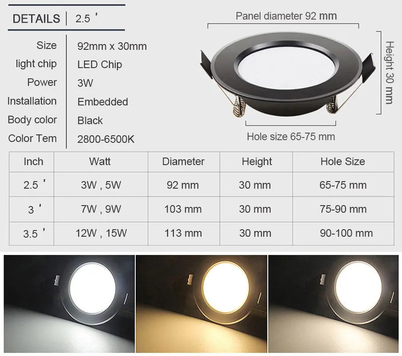 lot de 10 spots led encastrables imperméables pour éclairage intérieur