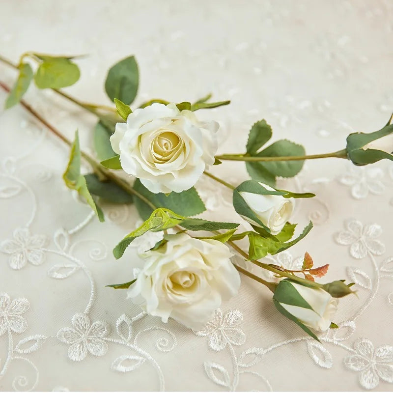 fleurs de roses artificielles en soie pour mariage et décoration