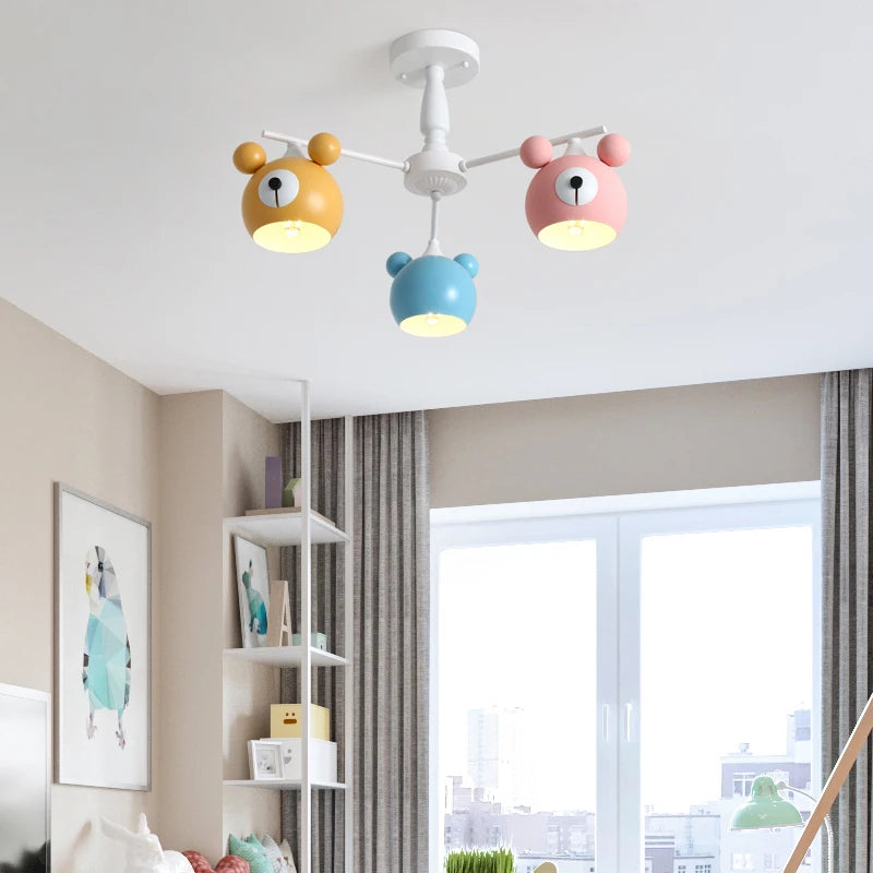 lustre ours lumineux en dessin animé pour enfants