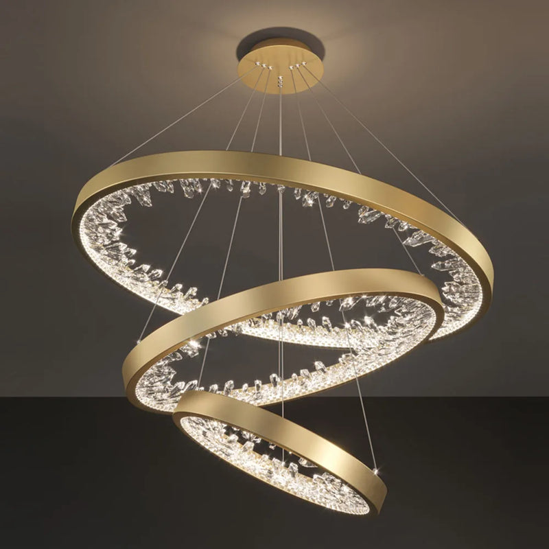 lustre design en cristal lumineux pour décoration moderne intérieure