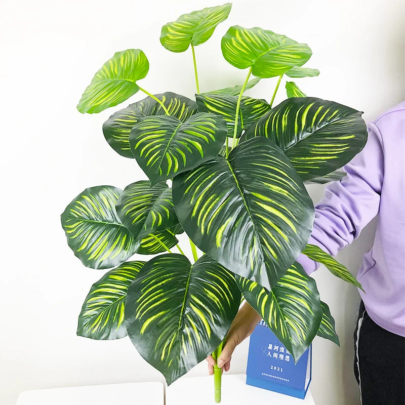 feuilles tropicales monstera palmier artificiel pour décoration intérieure