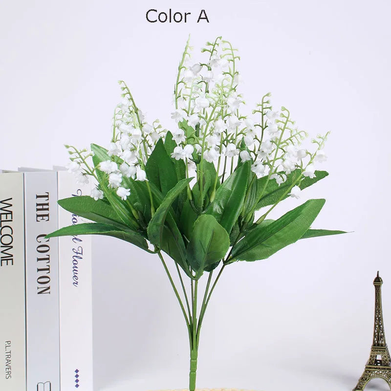 fleurs artificielles muguet bouquet de mariage décoration fête en plastique