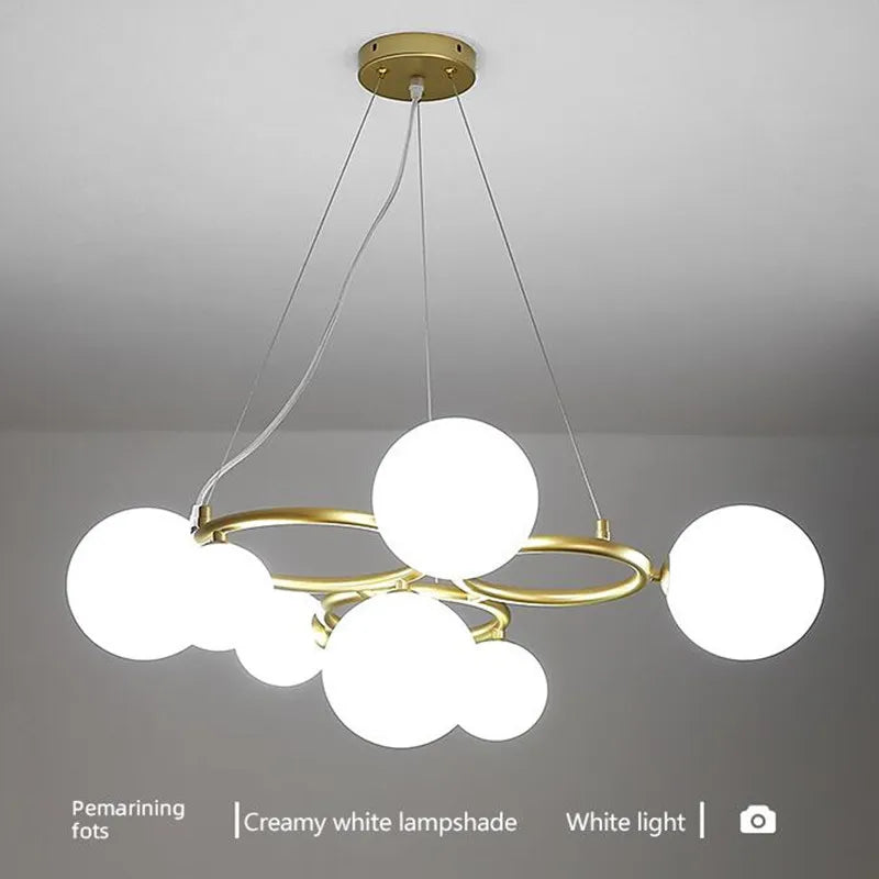 suspension moderne en verre avec ampoule incluse pour décoration intérieure