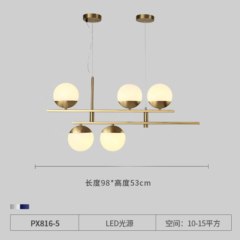 lustre moderne en verre à LED design créatif pour intérieur élégant