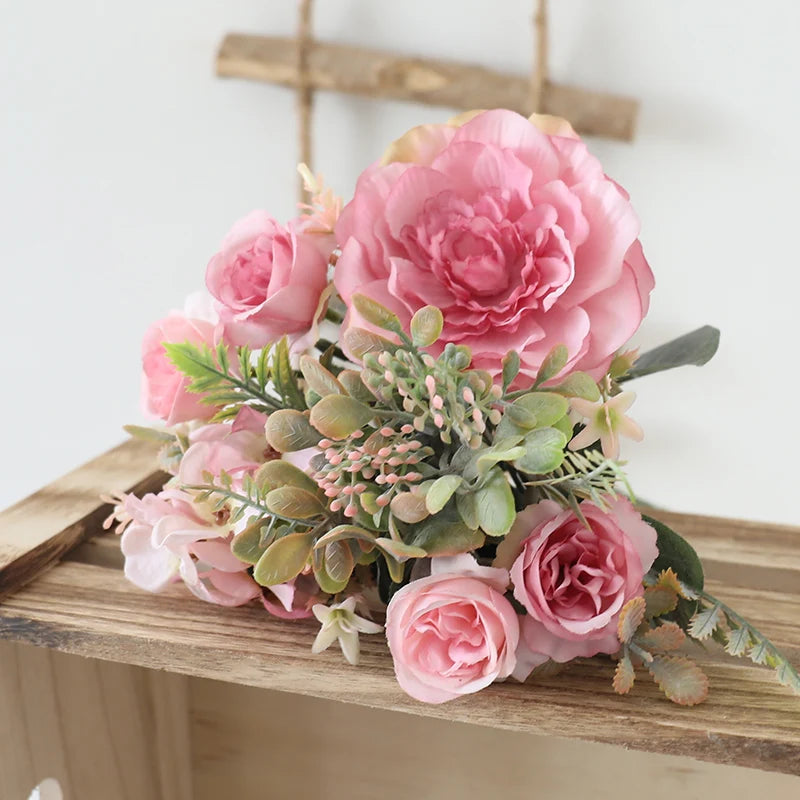 bouquet de pivoines artificielles pour mariage et décoration