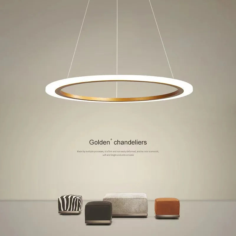 lustre circulaire moderne à anneau unique éclairage led