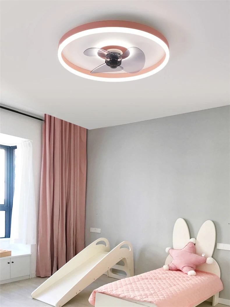 plafonnier moderne avec ventilateur et leds 3 couleurs