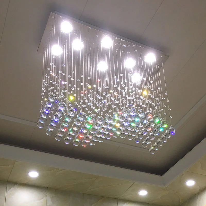 lustre moderne en cristal pour décoration intérieure élégante