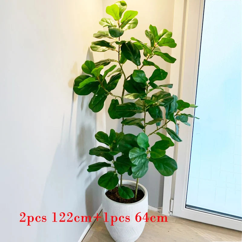 arbre tropical en plastique avec grandes branches pour décoration intérieure