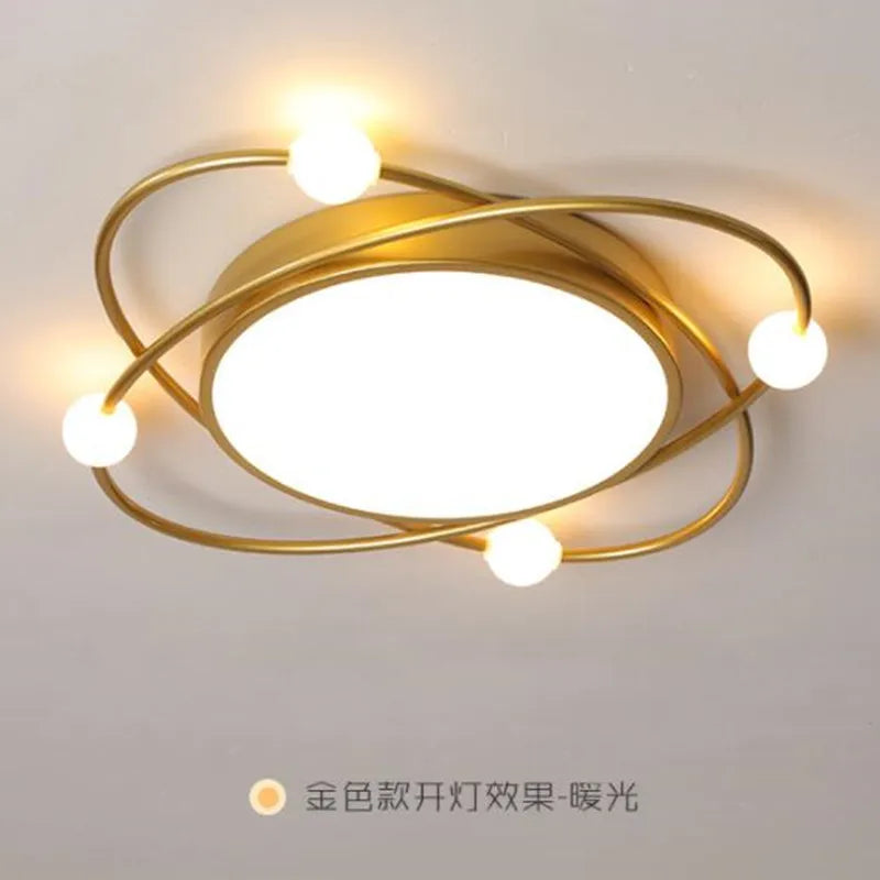 lustre rond moderne à led avec télécommande pour intérieur élégant