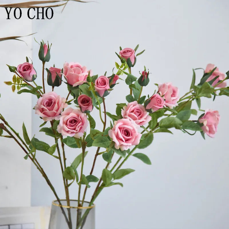 fleurs de roses artificielles en soie pour mariage et décoration