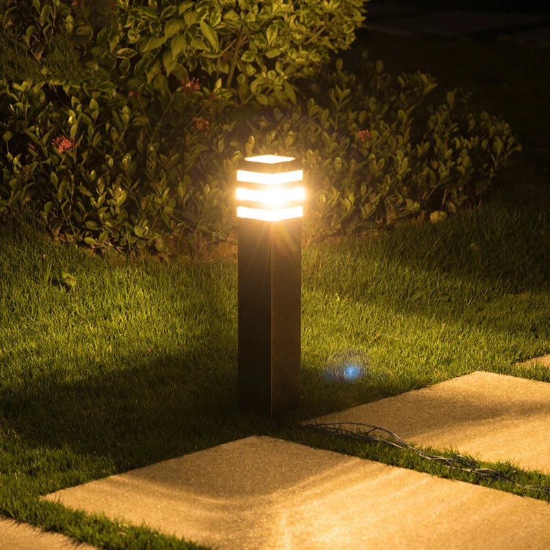 pilier lumineux led aluminium étanche pour jardin extérieur