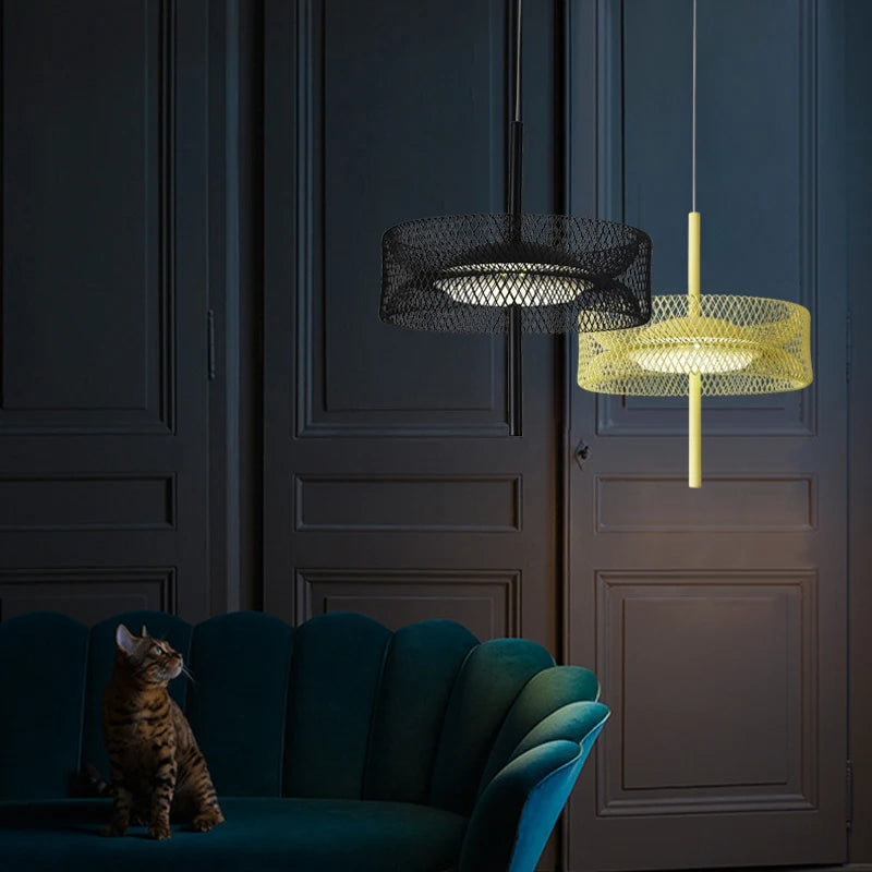 suspension nordique design coloré en métal pour intérieur à led