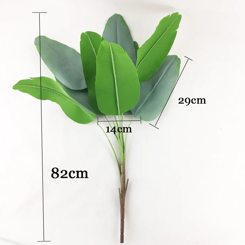 grandes plantes artificielles monstera et bananier pour décoration intérieure