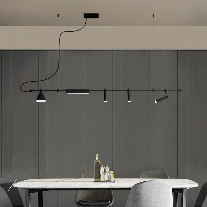 lustre nordique minimaliste créatif style industriel longue bande