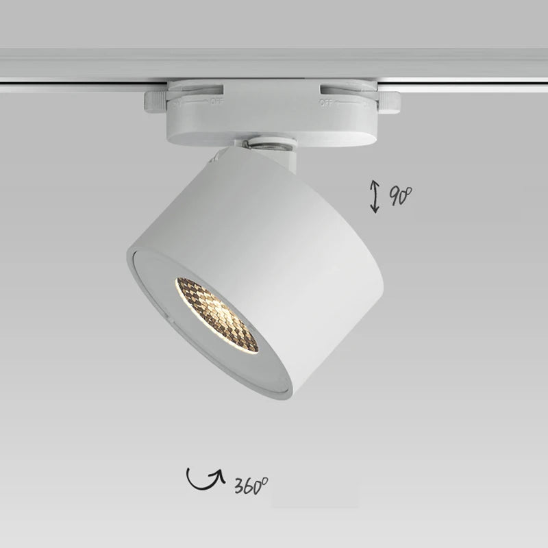 éclairage led sur rail réglable pour magasin de vêtements