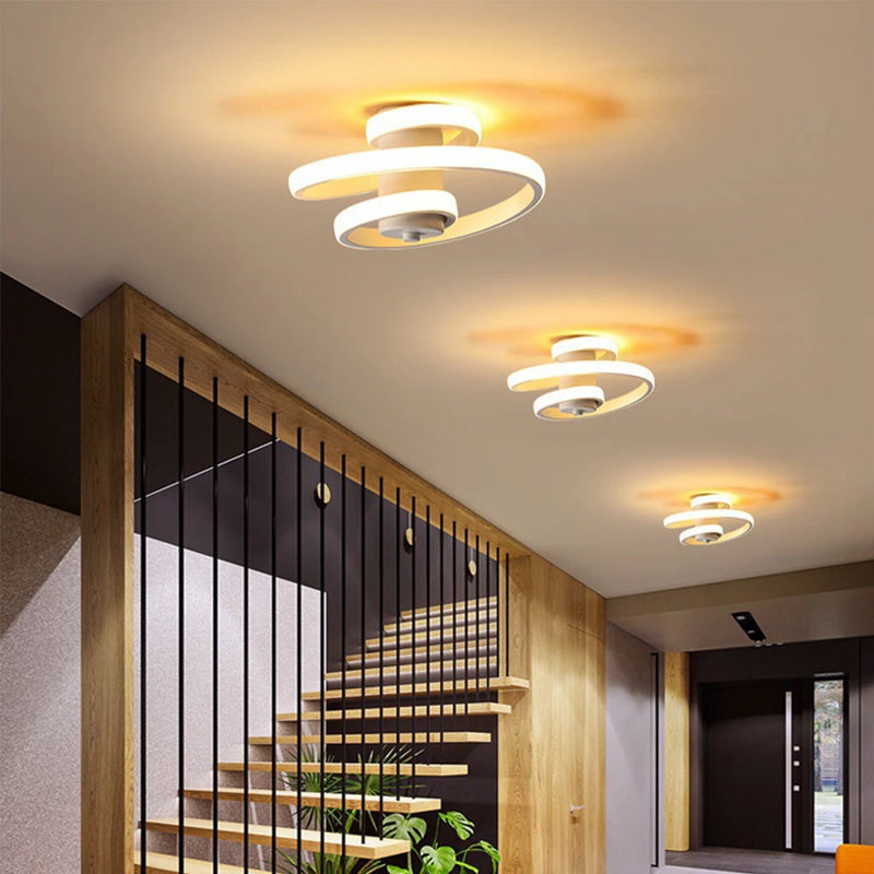 plafonnier led spirale minimaliste pour intérieur moderne
