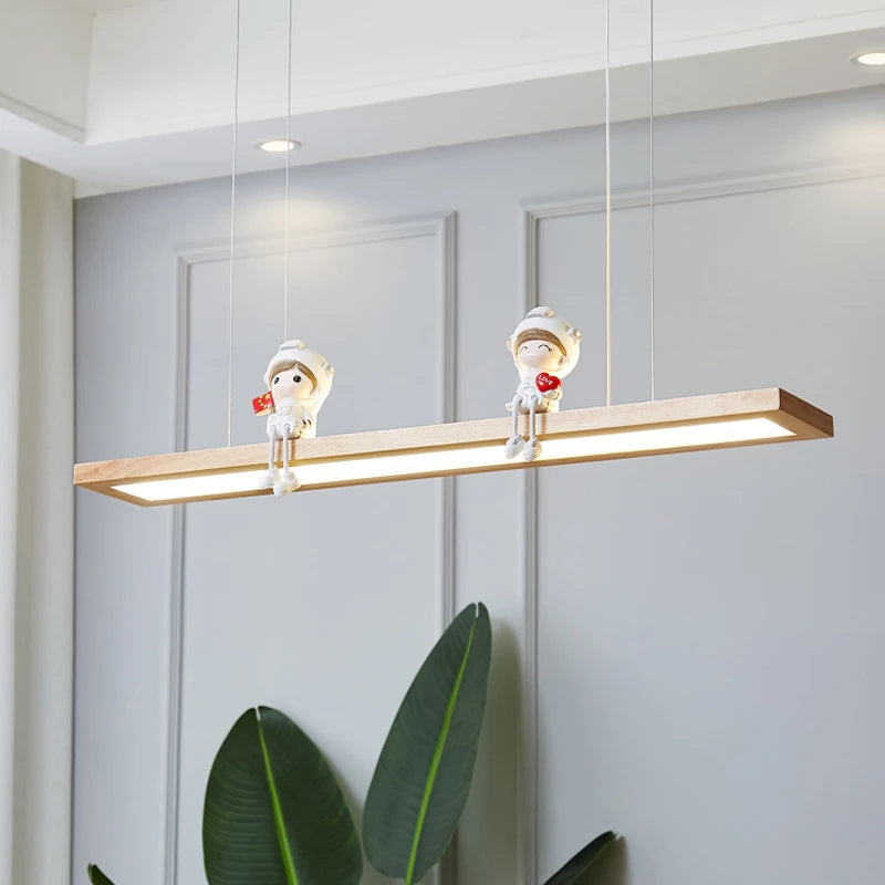 suspension nordiques led créatives minimalistes en bois