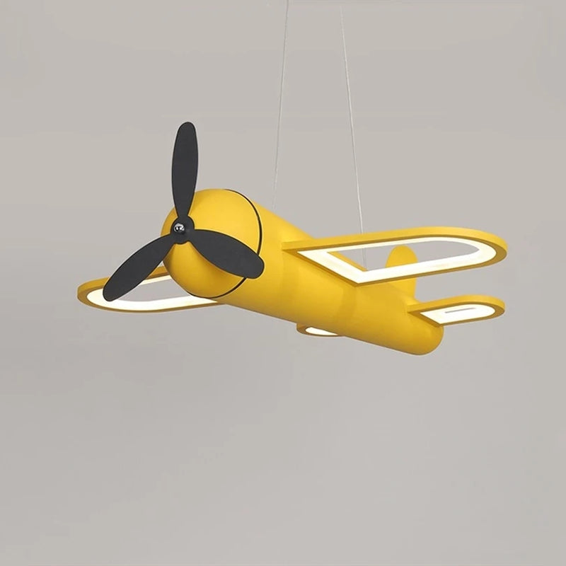suspension led moderne pour enfants avec motif avion lumineux