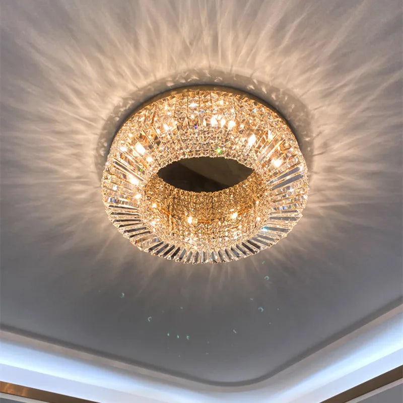 lustre led en cristal luxueux moderne et brillant