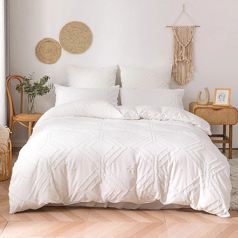 housse de couette plissée d'été luxe pour lit double