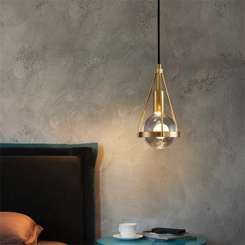 lampe suspendue moderne en cristal de cuivre idéale pour restaurant ou bar