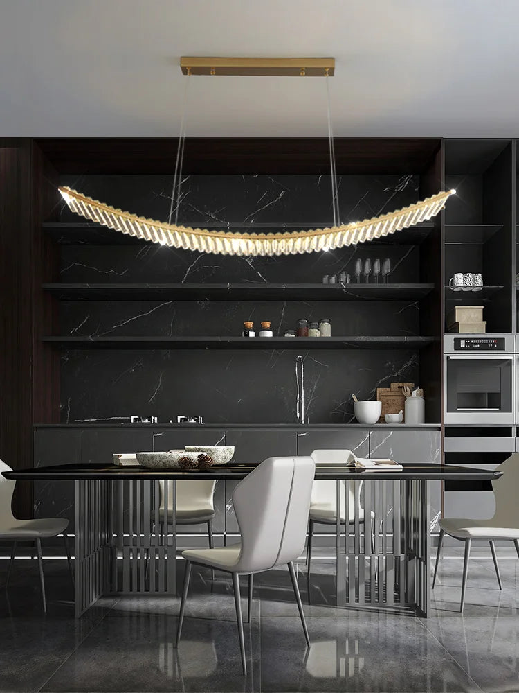 lustre minimaliste moderne en cristal de luxe pour restaurant