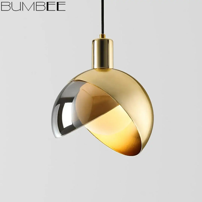 lustre boule de luxe nordique en galvanoplastie suspension post-moderne