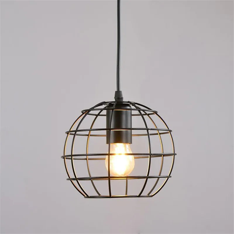 lampes suspendues vintage loft modernes cage en fer