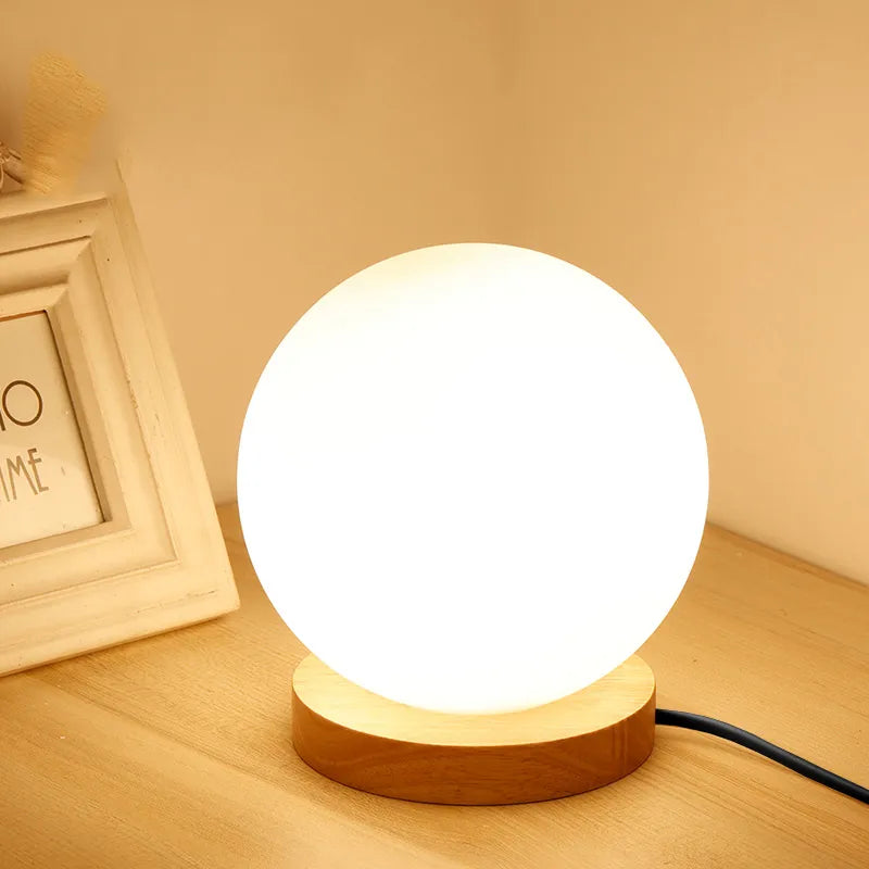 Lampe de table boule de verre Simple