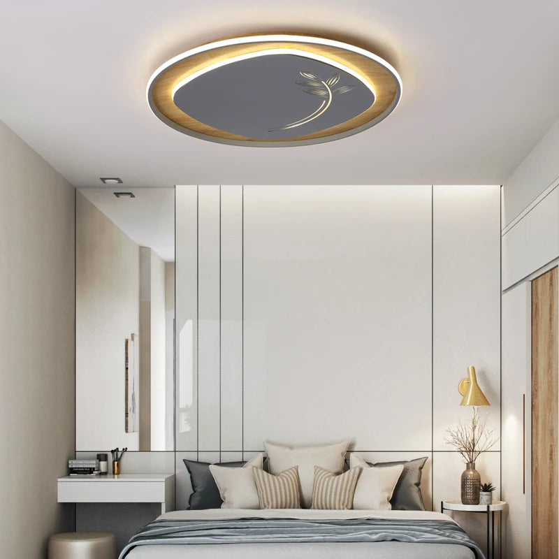 plafonnier led style chinois rond bois fer forgé ambiance