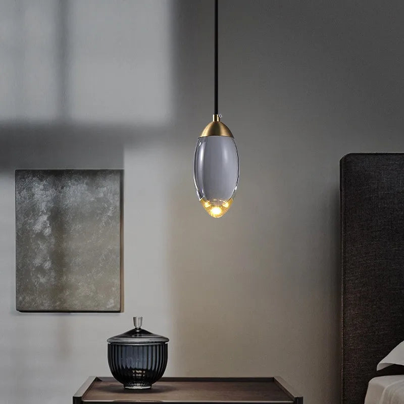 lampe de luxe en cristal k9 cuivre lustre créatif minimaliste