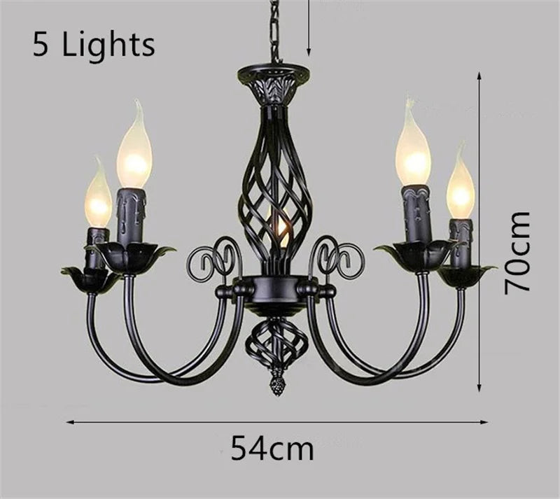 lustre moderne en fer forgé pour décoration intérieure élégante