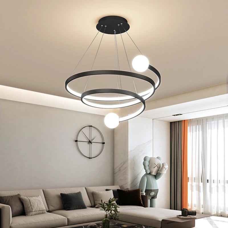 lustre moderne créatif en spirale pour décoration intérieure