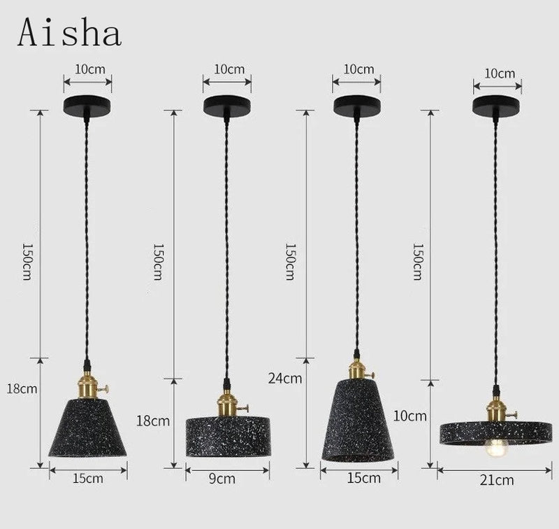 suspension industrielle en ciment pour table et bar