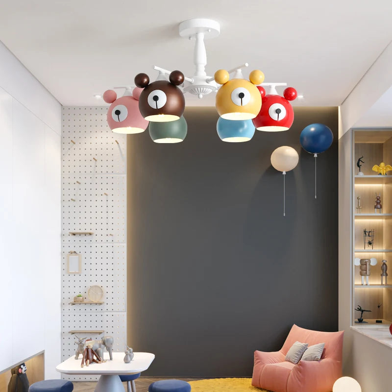 lustre ours lumineux en dessin animé pour enfants