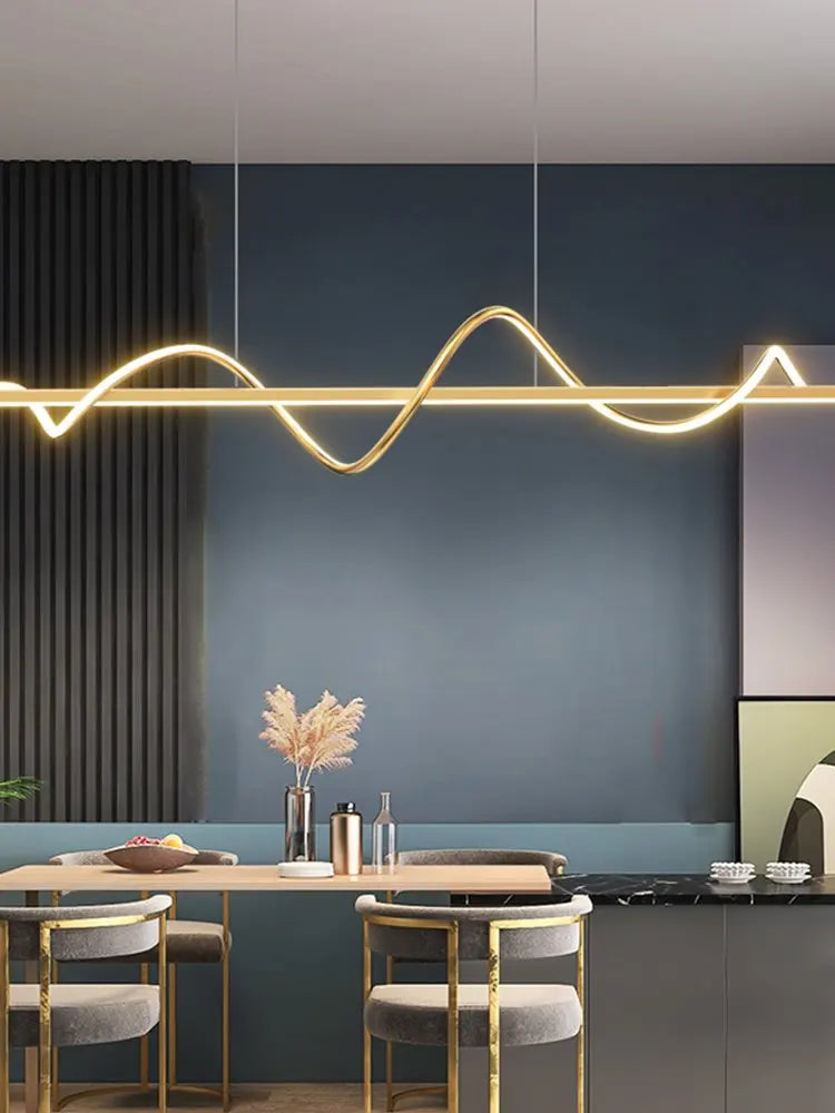 lustre nordique créatif simple irrégulier led pour restaurant