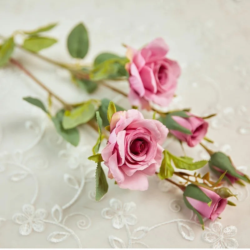 fleurs de roses artificielles en soie pour mariage et décoration