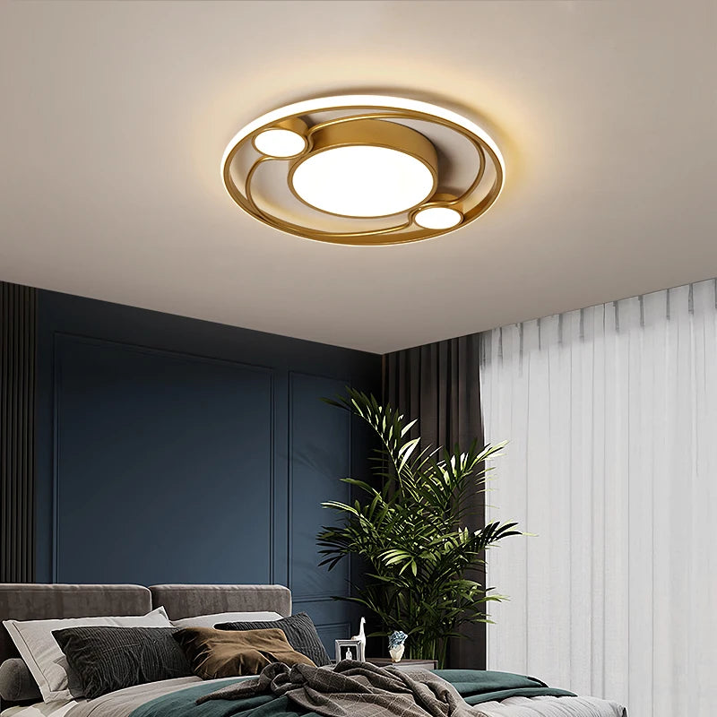 plafonnier rond or led avec télécommande pour toutes les pièces