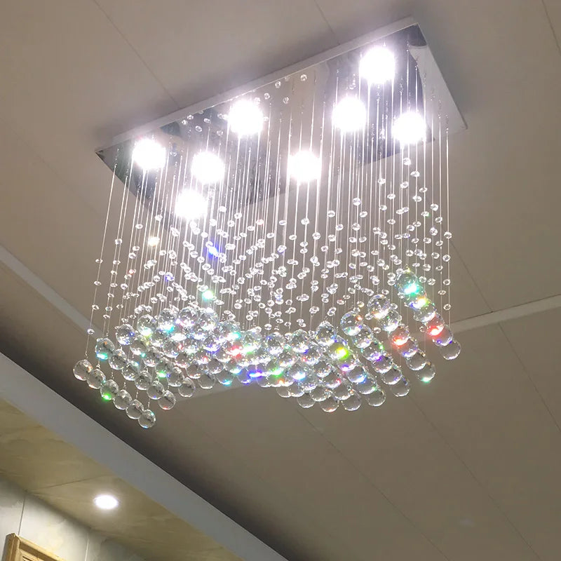 lustre moderne en cristal pour décoration intérieure élégante