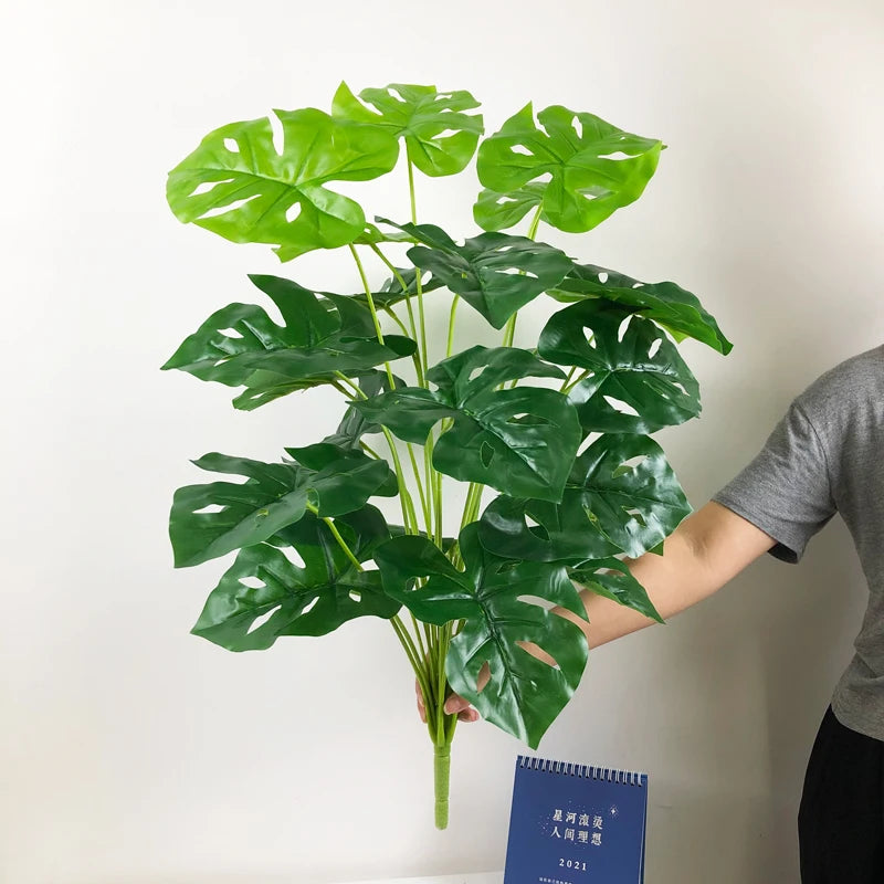 plantes artificielles monstera grandes feuilles pour décoration intérieure