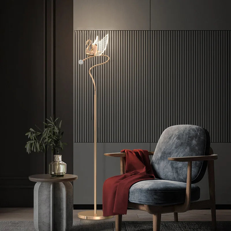 lampadaire nordique postmoderne luxe simple hôtel éclairage cygne