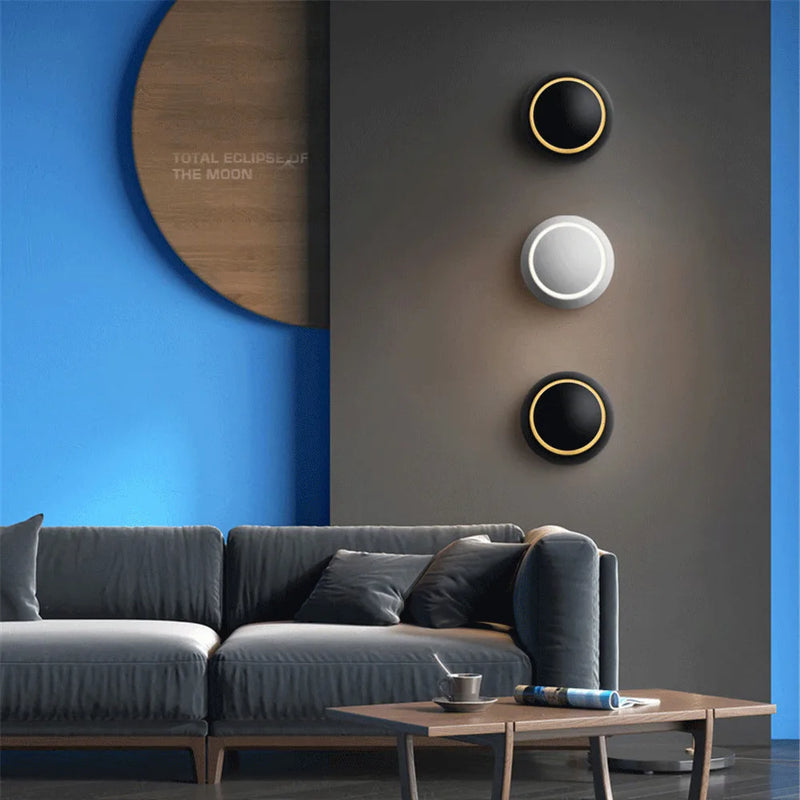 applique murale ronde rotative à led pour intérieur moderne